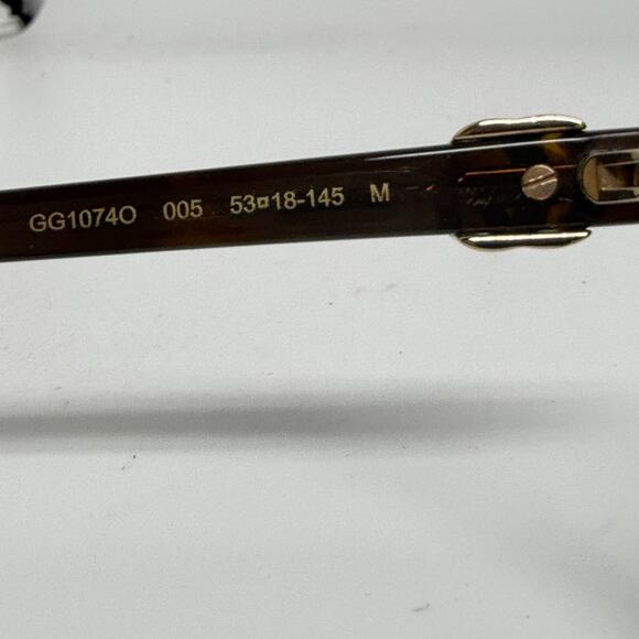 GUCCI GG1074O 005 Cat Eye Havana Dark DEMO LENS Frame Only 53-18-145 H19090 - Picture 5 of 7